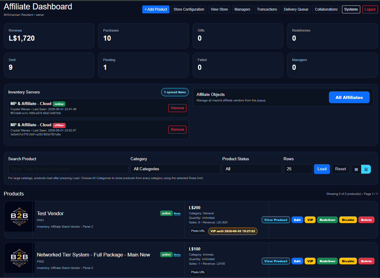 Affiliate Dashboard